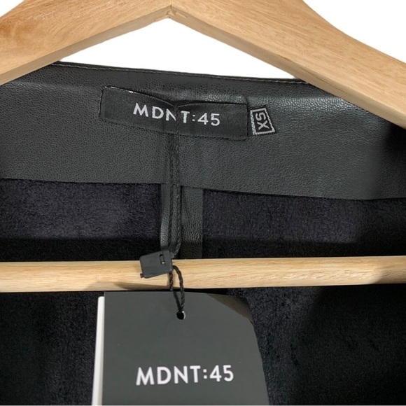 MDNT:45 Faux Leather V Neck Button Down Midi Dress Size XS - Picture 11 of 11